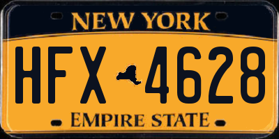 NY license plate HFX4628