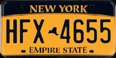 NY license plate HFX4655