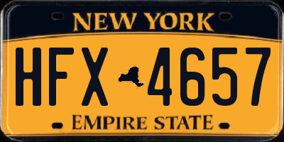 NY license plate HFX4657