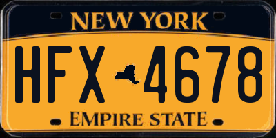 NY license plate HFX4678