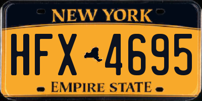 NY license plate HFX4695