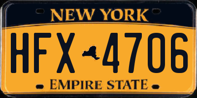 NY license plate HFX4706