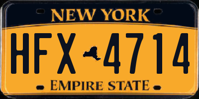 NY license plate HFX4714