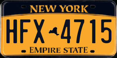 NY license plate HFX4715