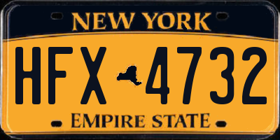 NY license plate HFX4732
