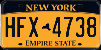 NY license plate HFX4738