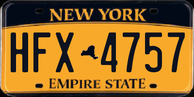 NY license plate HFX4757