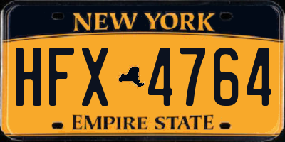 NY license plate HFX4764
