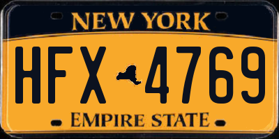 NY license plate HFX4769