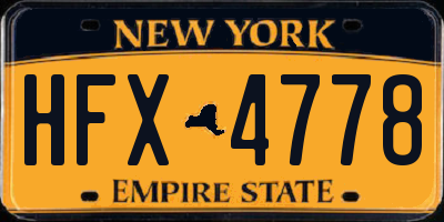 NY license plate HFX4778