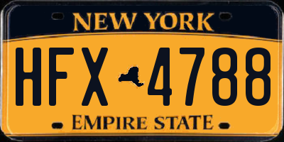 NY license plate HFX4788