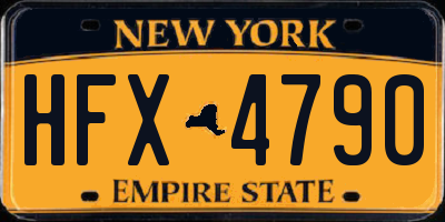 NY license plate HFX4790