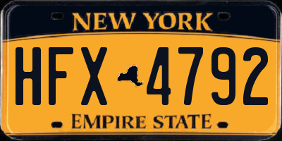 NY license plate HFX4792