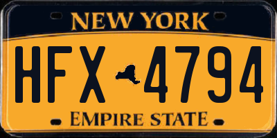 NY license plate HFX4794