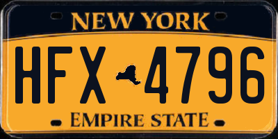 NY license plate HFX4796