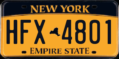 NY license plate HFX4801