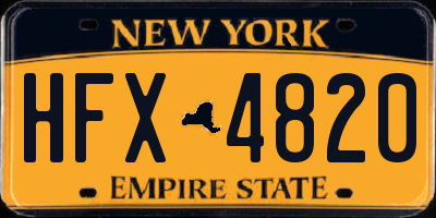 NY license plate HFX4820