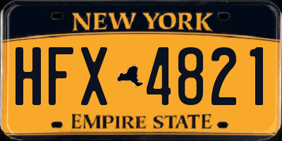 NY license plate HFX4821