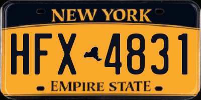 NY license plate HFX4831