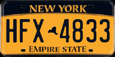 NY license plate HFX4833