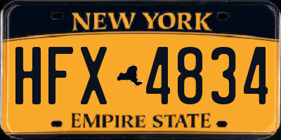 NY license plate HFX4834