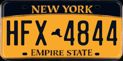 NY license plate HFX4844