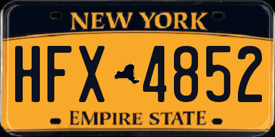 NY license plate HFX4852