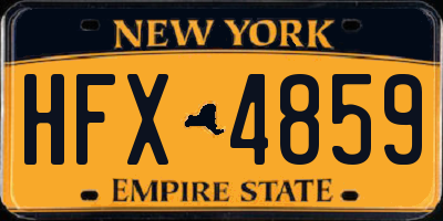 NY license plate HFX4859