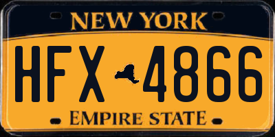NY license plate HFX4866