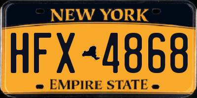 NY license plate HFX4868