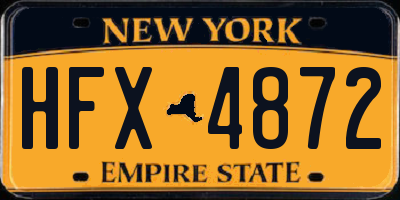 NY license plate HFX4872