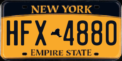 NY license plate HFX4880