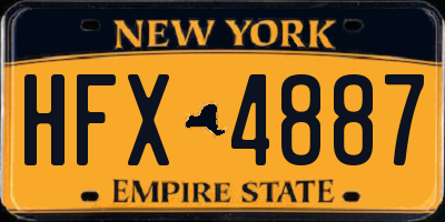 NY license plate HFX4887
