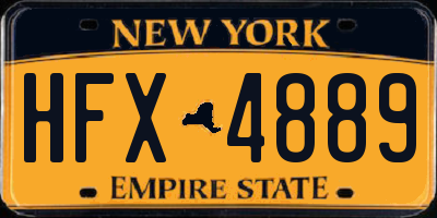 NY license plate HFX4889