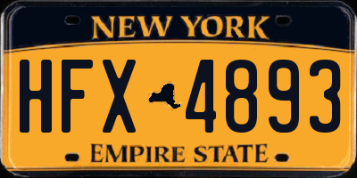 NY license plate HFX4893