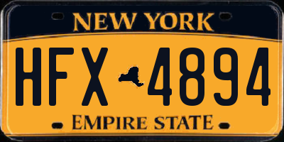 NY license plate HFX4894