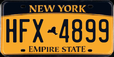 NY license plate HFX4899