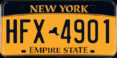 NY license plate HFX4901
