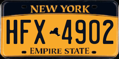 NY license plate HFX4902