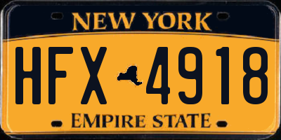 NY license plate HFX4918