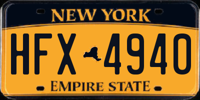 NY license plate HFX4940