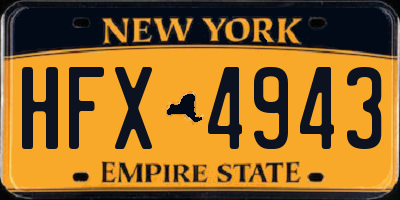 NY license plate HFX4943