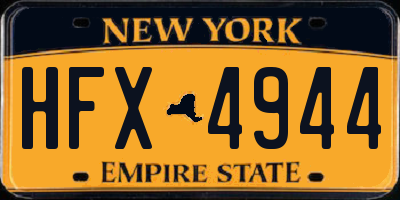 NY license plate HFX4944