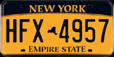 NY license plate HFX4957