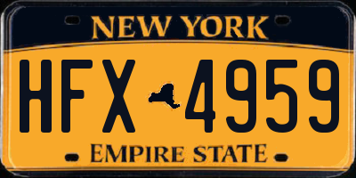NY license plate HFX4959