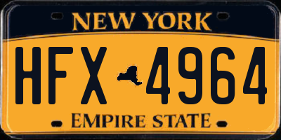 NY license plate HFX4964