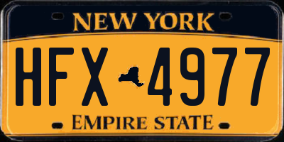 NY license plate HFX4977