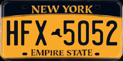 NY license plate HFX5052