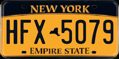 NY license plate HFX5079