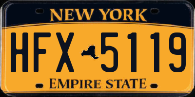 NY license plate HFX5119